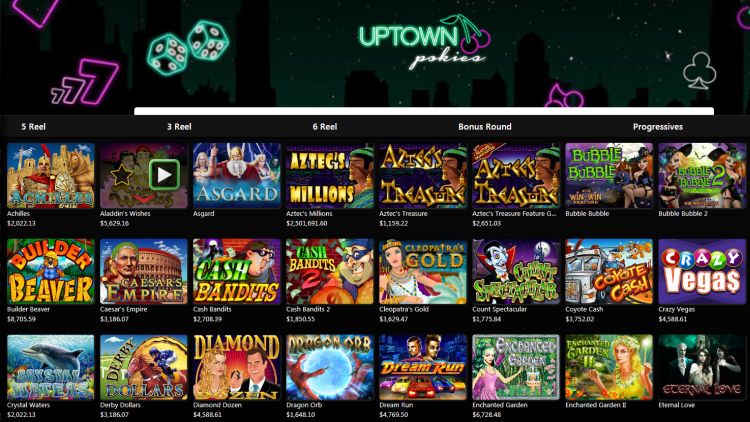 uptown pokies games