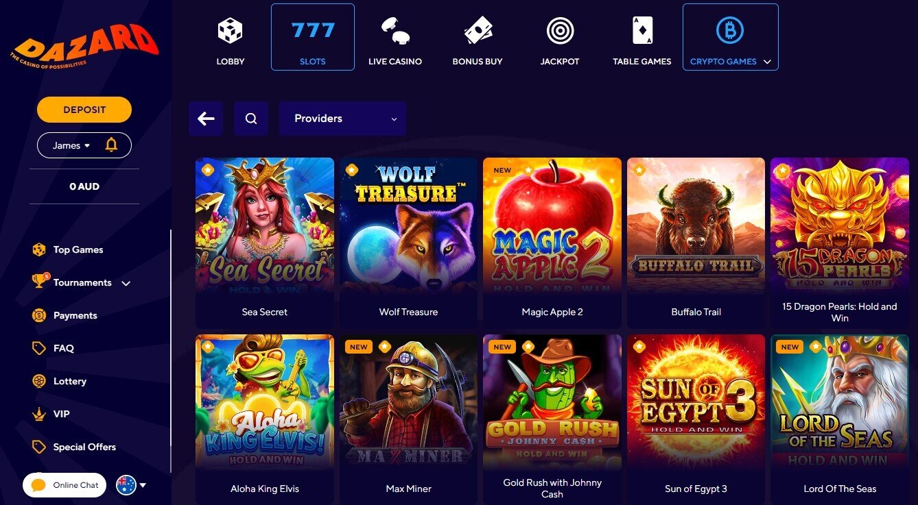 Dazard Casino Pokies and Casino Games