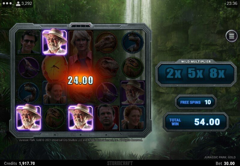 Jurassic Park Gold Free Spins