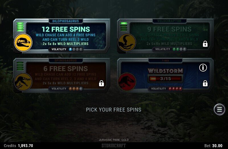 Jurassic Park Gold Free Spins Pick - IP